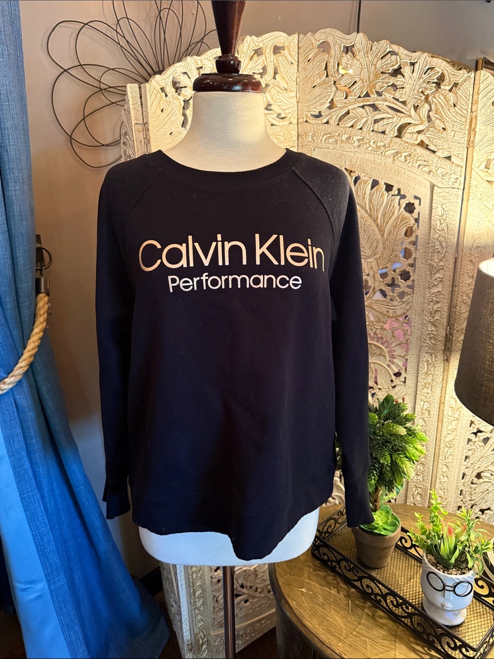 Calvin Klein Black Logo Crewneck Sweatshirt